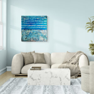 Patrick CRISTALLINI - Peinture acrylique abstraite sur toile intitulée "Coastline"