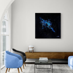 Patrick CRISTALLINI - Peinture acrylique abstraite sur toile intitulée "Life is Blue"