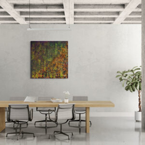 Patrick CRISTALLINI - Peinture acrylique abstraite sur toile intitulée "Mineral Rust"